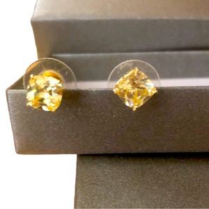 Fancy Yellow CZ Stud Earrings